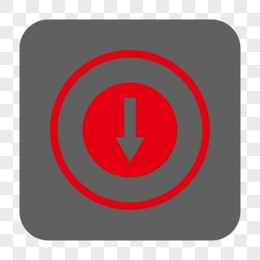 Aşağı yönlü ok yuvarlak kare düğme