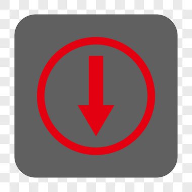 Aşağı yönlü ok yuvarlak kare düğme