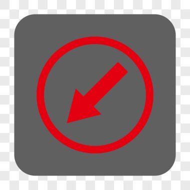 Kare düğme aşağı sol yönlü ok yuvarlak