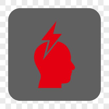 Baş ağrısı yuvarlak kare düğme