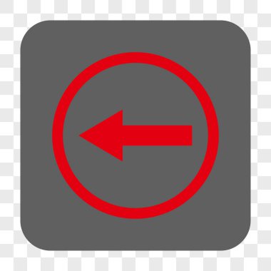 Sol yönlü ok yuvarlak kare düğme