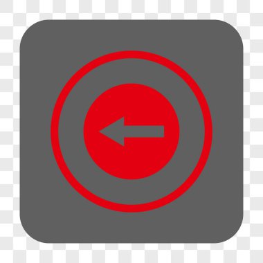 Sol yönlü ok yuvarlak kare düğme