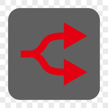 Bölünmüş oklar sağ yuvarlak kare düğme