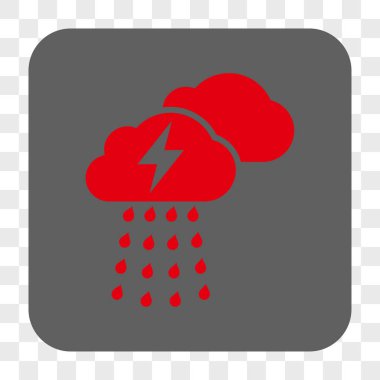 Fırtına bulutları yuvarlak kare düğme