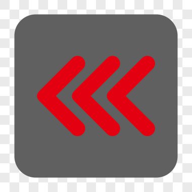 Üçlü ok ucu sol yuvarlak kare düğme