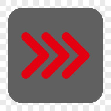 Üçlü ok ucu sağ yuvarlak kare düğme