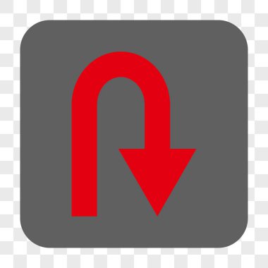 U dönüş yuvarlak kare düğme