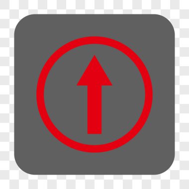 Yukarı yönlü ok yuvarlak kare düğme