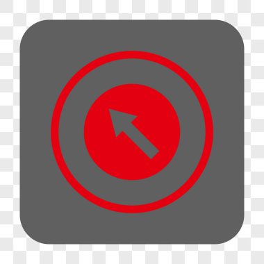 Yuvarlak yukarı-sol ok yuvarlak kare düğme