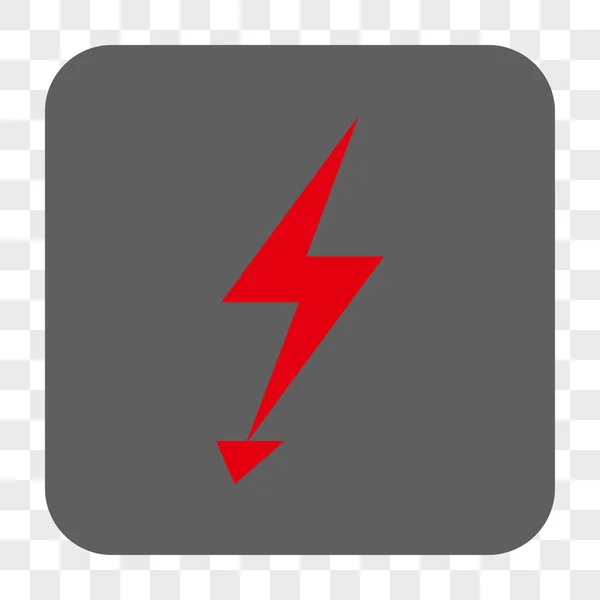 Elektrik Strike yuvarlak kare düğme — Stok Vektör