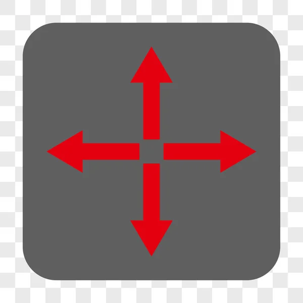 展開矢印丸みを帯びた正方形ボタン — ストックベクタ