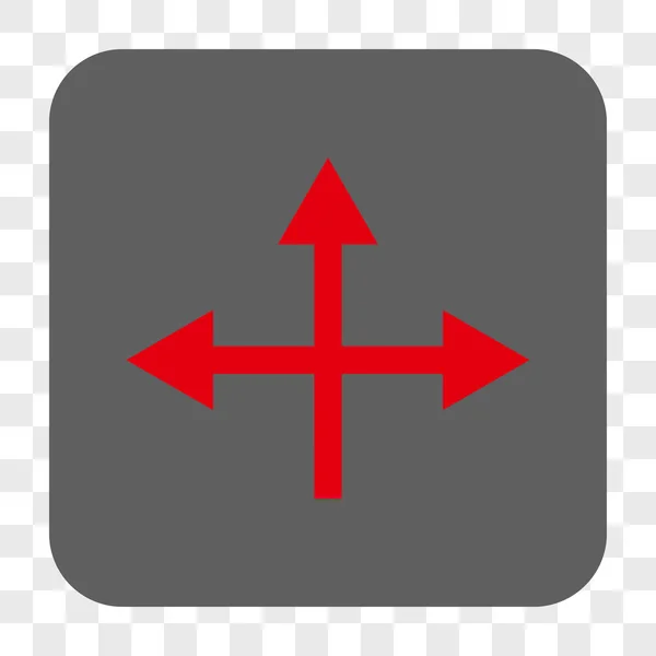Directions d'intersection Bouton carré arrondi — Image vectorielle