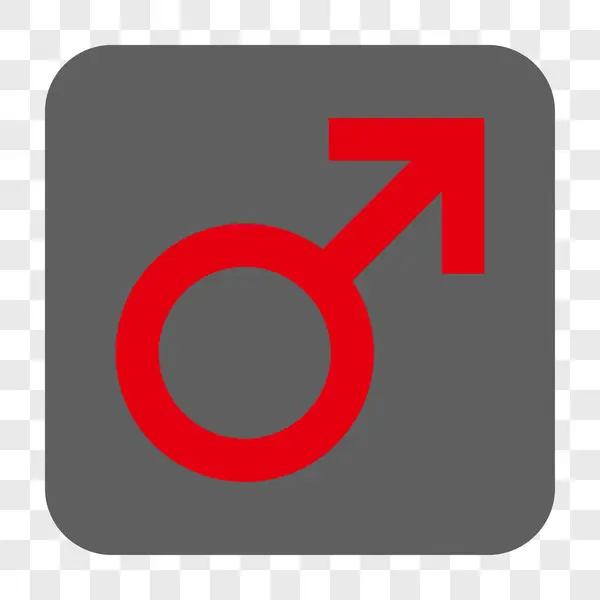 男性象征圆形方形按钮 — 图库矢量图片