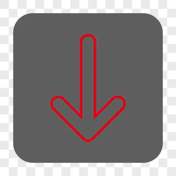 Flecha redondeada hacia abajo Botón cuadrado redondeado — Vector de stock