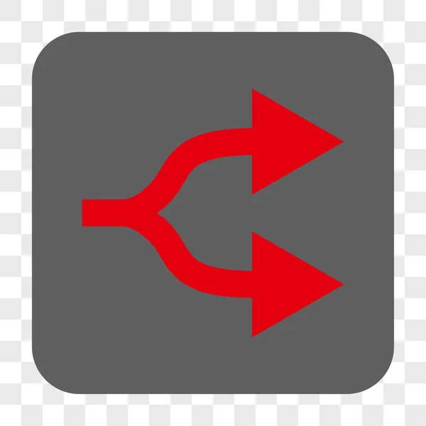 Split Pfeile rechts runde quadratische Taste — Stockvektor