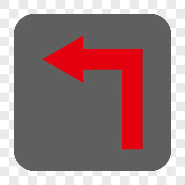 Gire a la izquierda Redondeado Botón cuadrado — Vector de stock