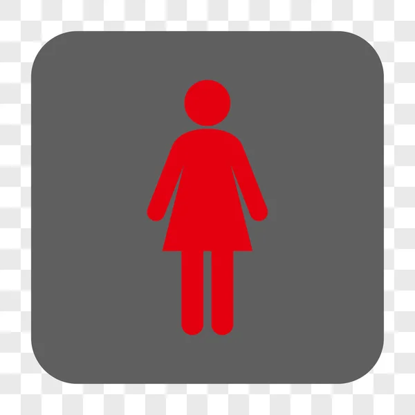 Femme arrondi bouton carré — Image vectorielle