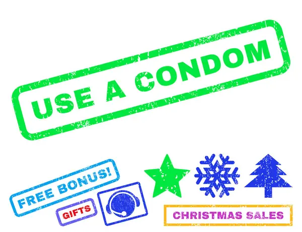 Verwendung eines Kondomstempels — Stockvektor