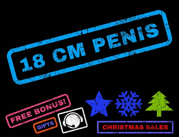 18 cm Penis Rubber Stamp