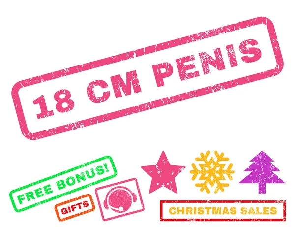 18 cm Penis Rubber Stamp