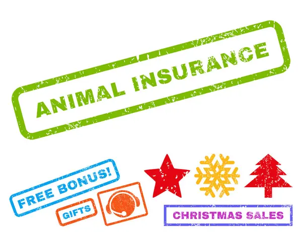 Animal Insurance Rubber Stamp — Stock Vector