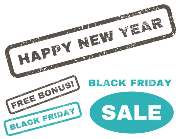 mutlu yeni yıl lastik damgası