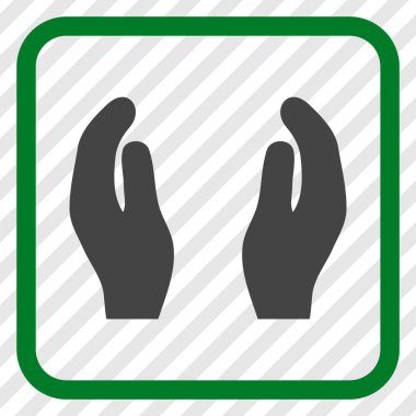 Alkış eller vektör simgesi bir çerçeve içinde