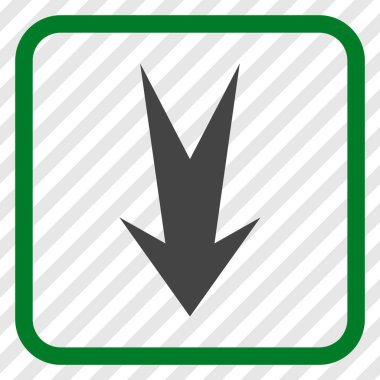 Vektör simgesi bir çerçeve içinde aşağı ok