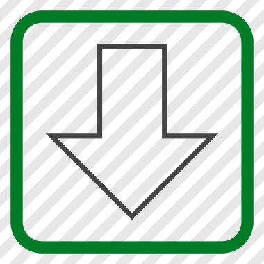 Vektör simgesi bir çerçeve içinde aşağı ok