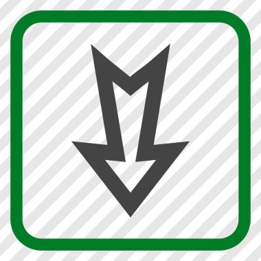 Vektör simgesi bir çerçeve içinde aşağı ok