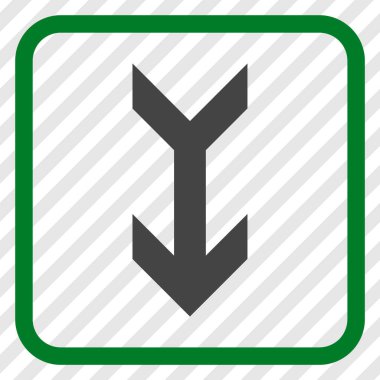 Vektör simgesi bir çerçeve içinde aşağı ok