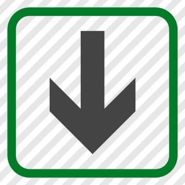 Vektör simgesi bir çerçeve içinde aşağı ok