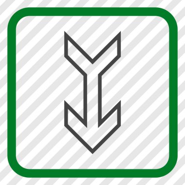 Vektör simgesi bir çerçeve içinde aşağı ok