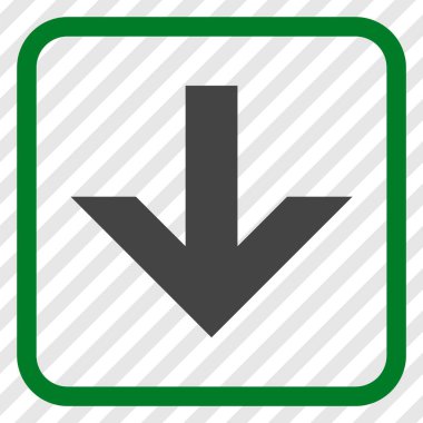 Vektör simgesi bir çerçeve içinde aşağı ok