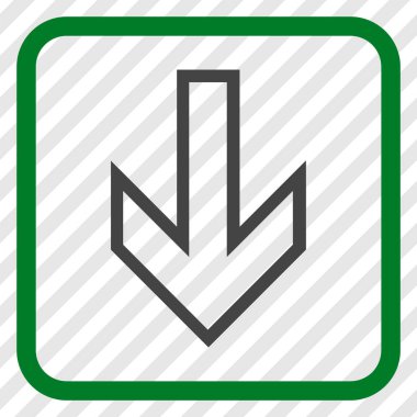 Vektör simgesi bir çerçeve içinde aşağı ok