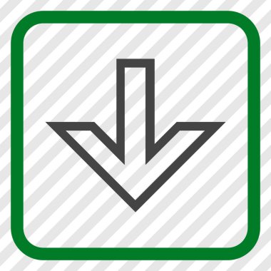 Vektör simgesi bir çerçeve içinde aşağı ok