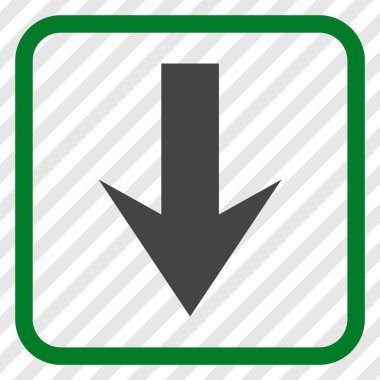 Vektör simgesi bir çerçeve içinde aşağı ok