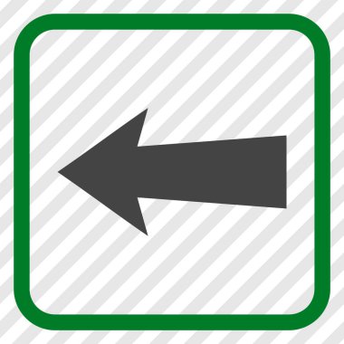 Ok sol vektör simgesi bir çerçeve içinde