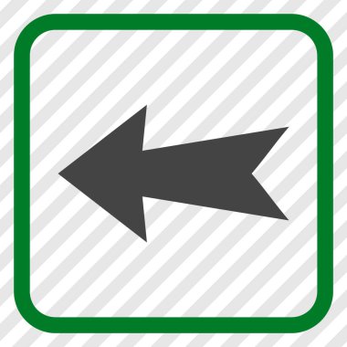 Ok sol vektör simgesi bir çerçeve içinde