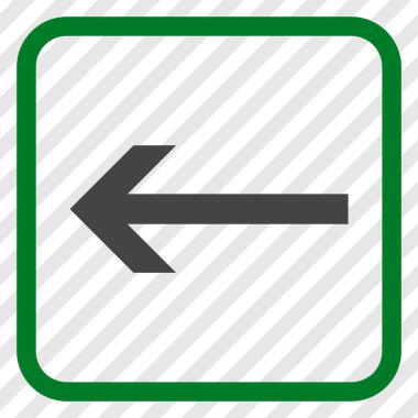 Ok sol vektör simgesi bir çerçeve içinde