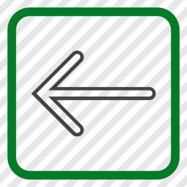 Ok sol vektör simgesi bir çerçeve içinde