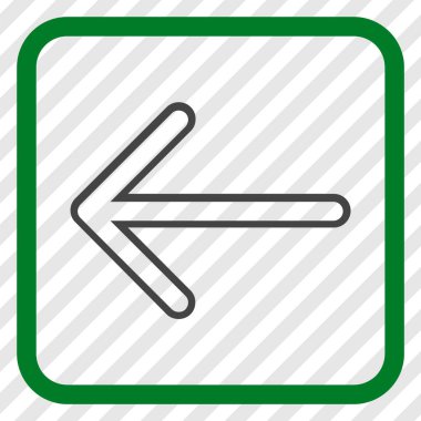 Ok sol vektör simgesi bir çerçeve içinde