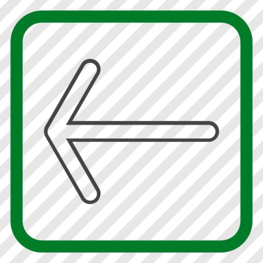 Ok sol vektör simgesi bir çerçeve içinde