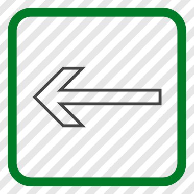 Ok sol vektör simgesi bir çerçeve içinde