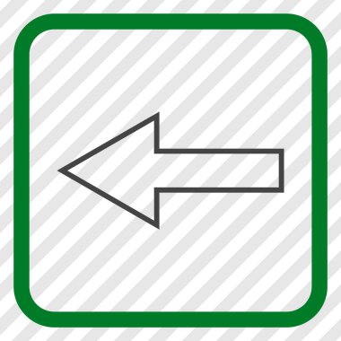 Ok sol vektör simgesi bir çerçeve içinde