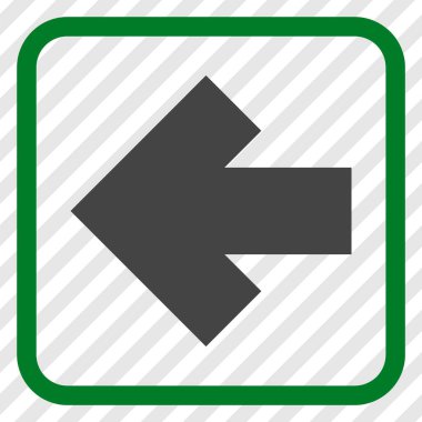 Ok sol vektör simgesi bir çerçeve içinde