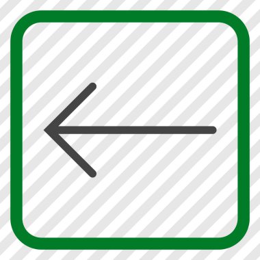 Ok sol vektör simgesi bir çerçeve içinde