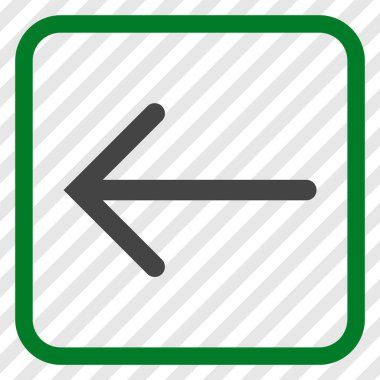 Ok sol vektör simgesi bir çerçeve içinde