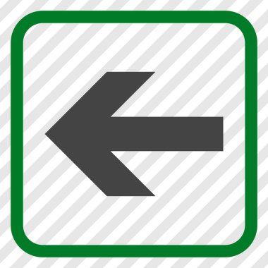 Ok sol vektör simgesi bir çerçeve içinde