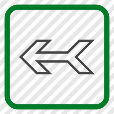 Ok sol vektör simgesi bir çerçeve içinde